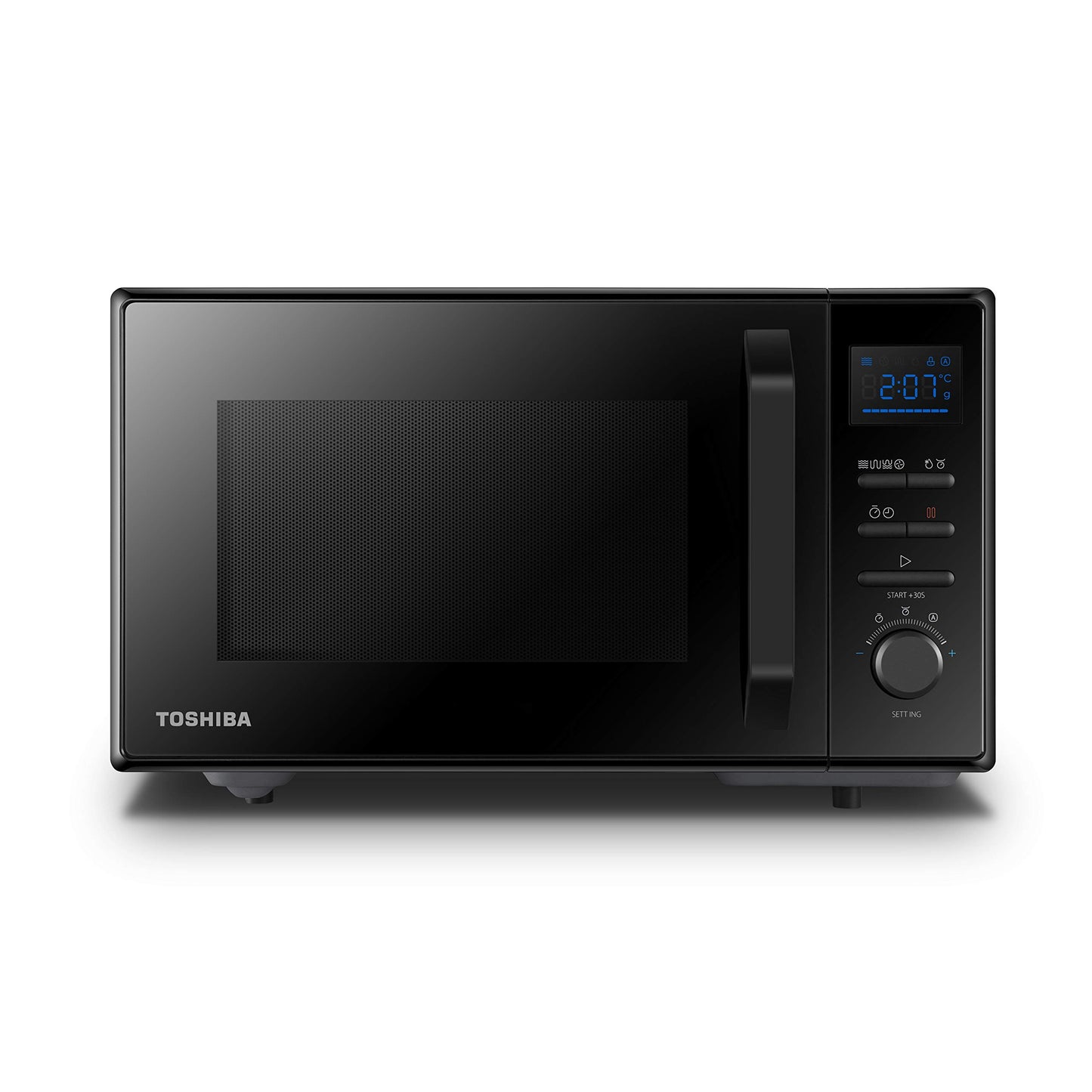 Toshiba 800w 23L Microwave Oven with Digital Display, Auto Defrost, One-Touch Express Cook, 6 Pre-Programmed Auto Cook Settings, and Easy Clean - Stainless Steel - ML-EM23P(SS)