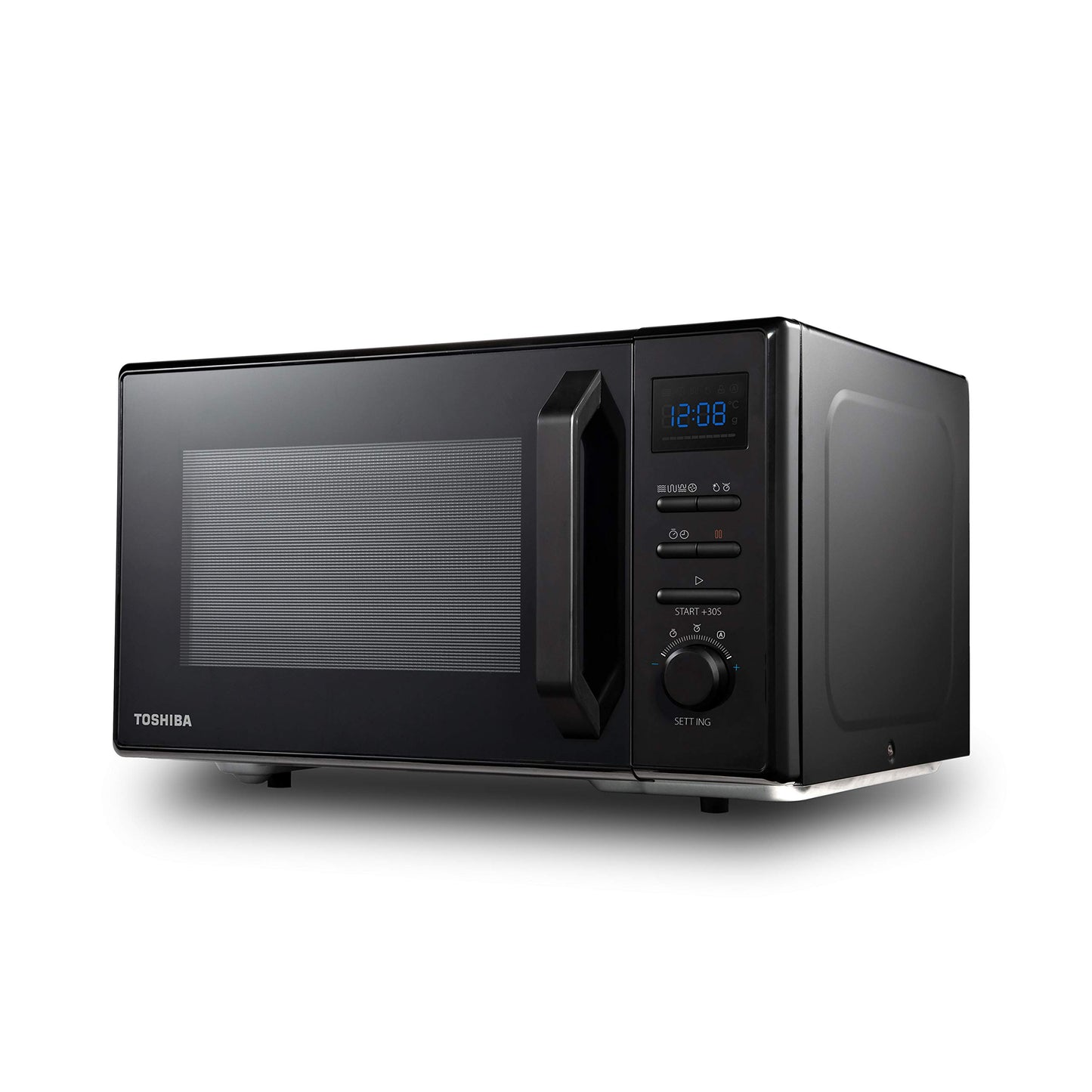 Toshiba 800w 23L Microwave Oven with Digital Display, Auto Defrost, One-Touch Express Cook, 6 Pre-Programmed Auto Cook Settings, and Easy Clean - Stainless Steel - ML-EM23P(SS)