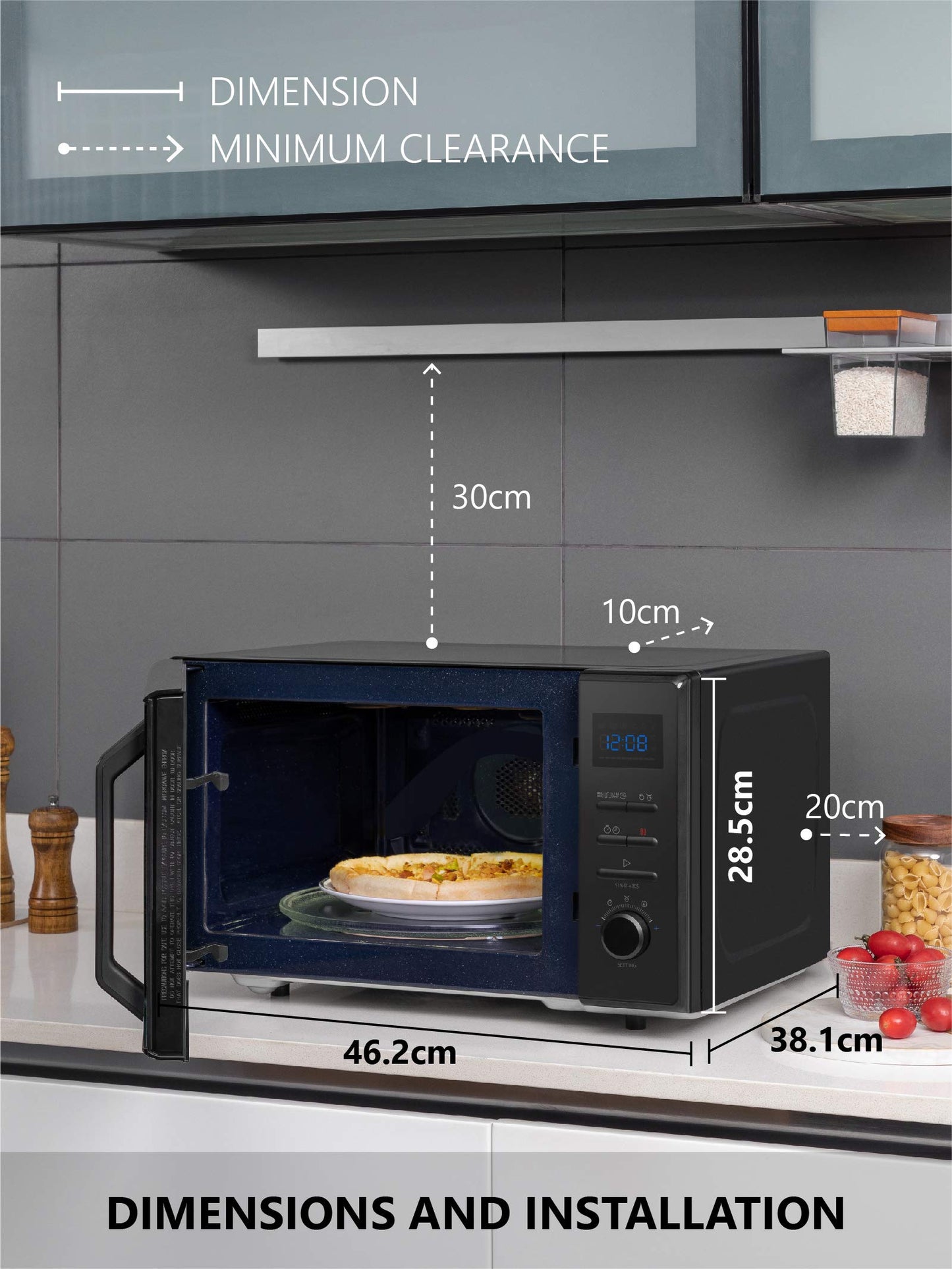 Toshiba 800w 23L Microwave Oven with Digital Display, Auto Defrost, One-Touch Express Cook, 6 Pre-Programmed Auto Cook Settings, and Easy Clean - Stainless Steel - ML-EM23P(SS)