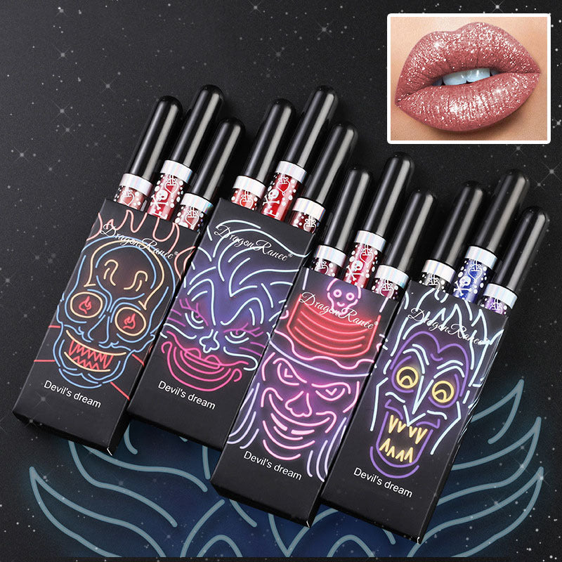 Three Sets Of Halloween Diamond Lip Gloss