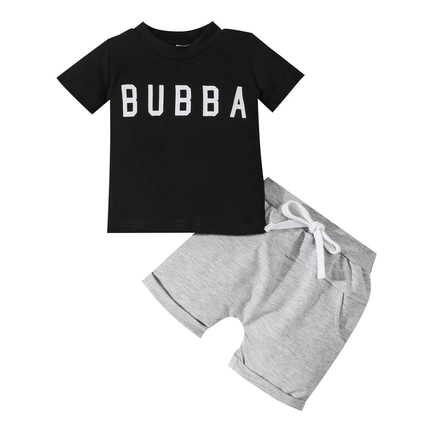 Boys' Casual Letter Printed T-shirt Set