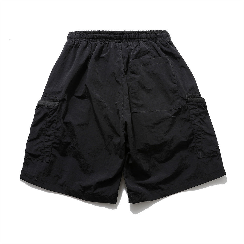 Loose Pockets Zipper Cargo Shorts Men