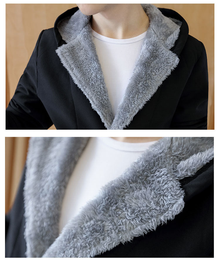 Loose hooded cotton jacket men