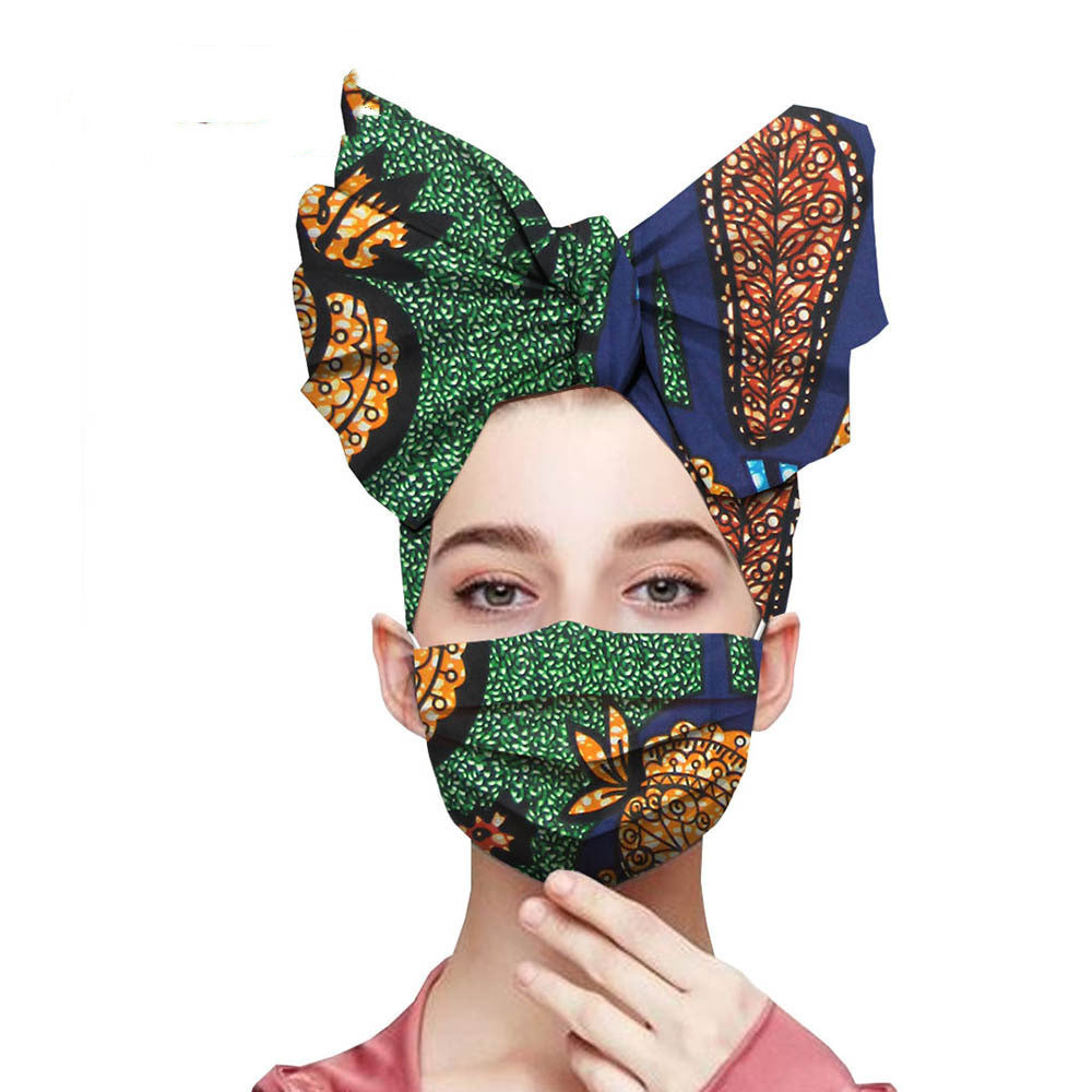 Women's African printed batik cotton turban