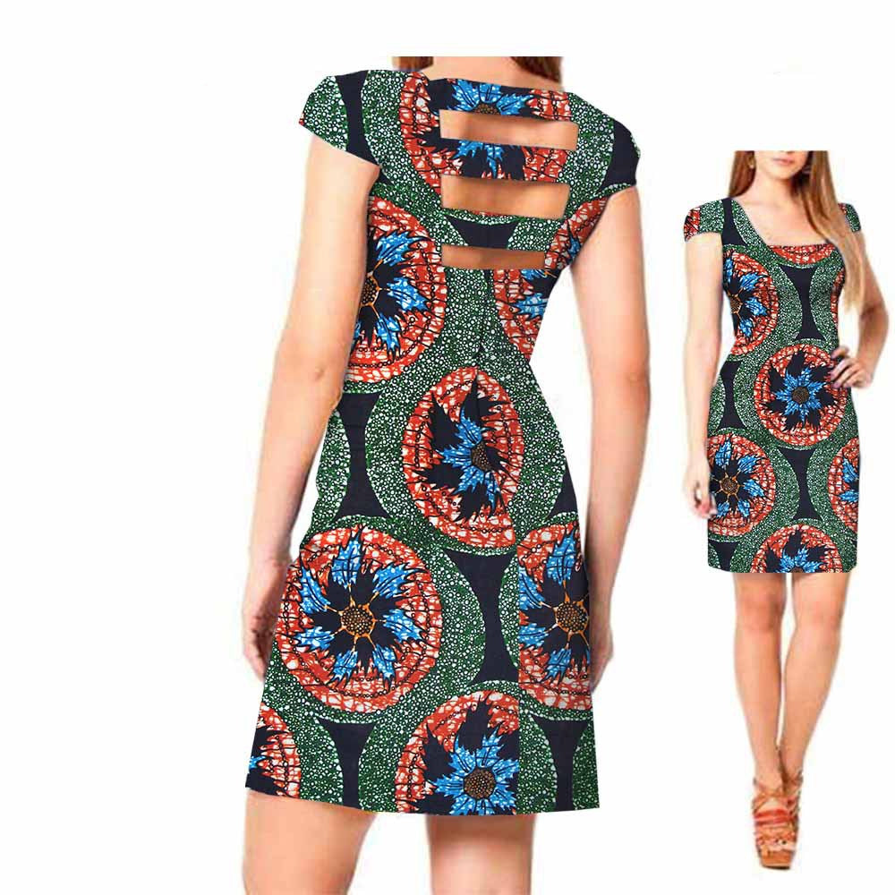 African ethnic print batik dress