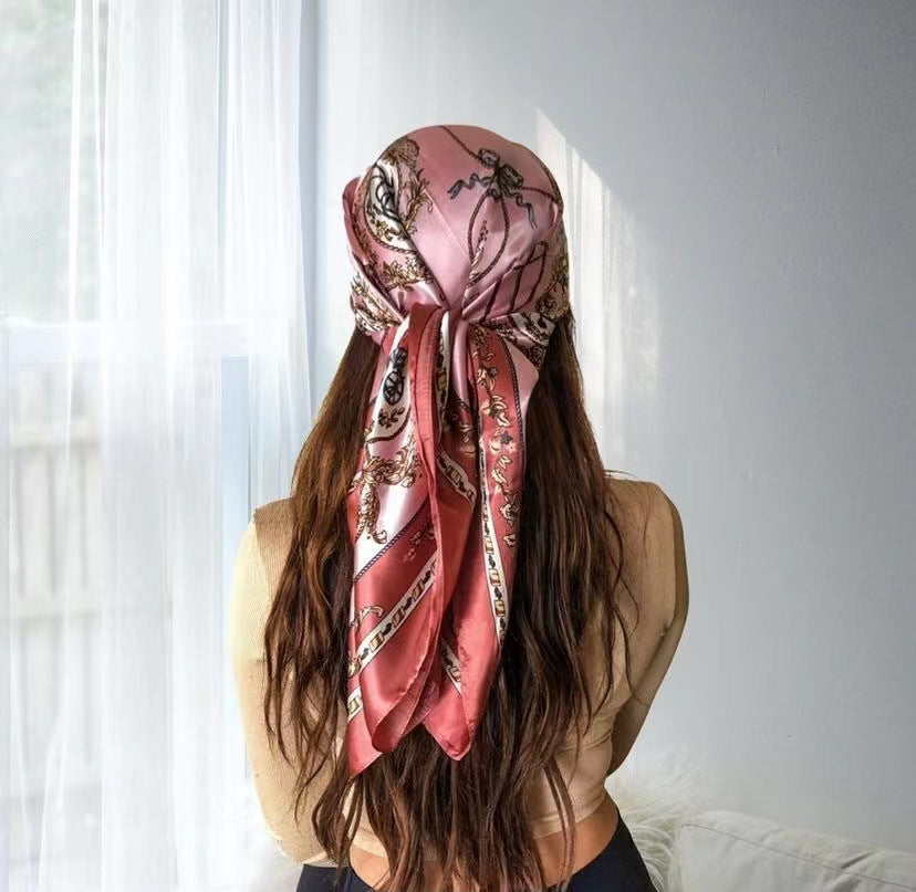Silk Scarf 90cm Satin Malay Casual Scarf