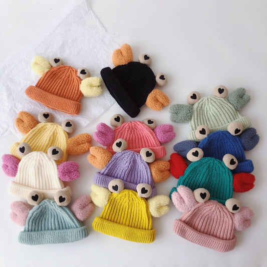 Winter Korean Ins Big Foot Crab Children Warm Knitted Hats