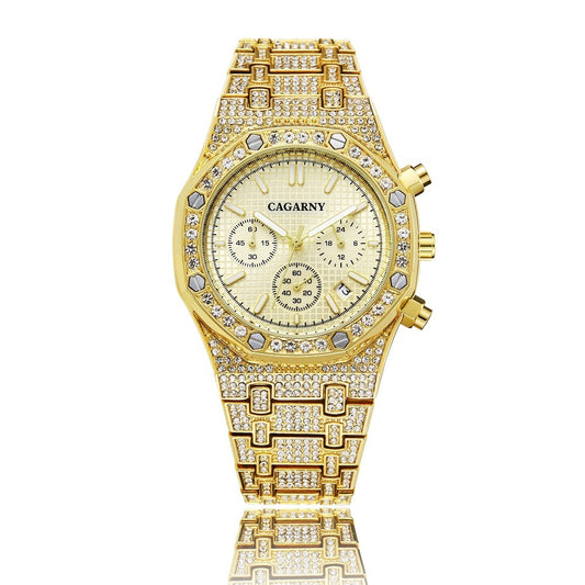 Shang Sports Business Men's Watch With Gold And Diamonds