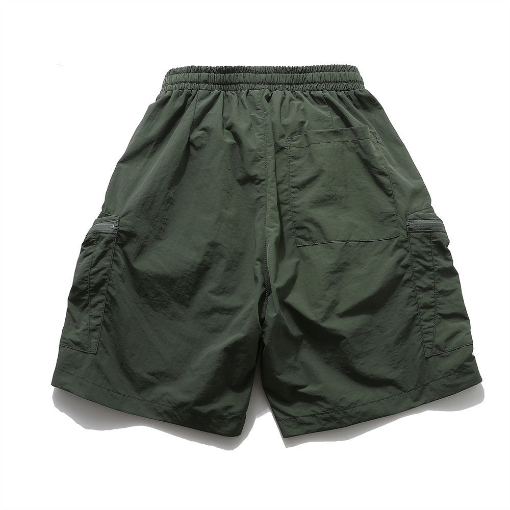 Loose Pockets Zipper Cargo Shorts Men