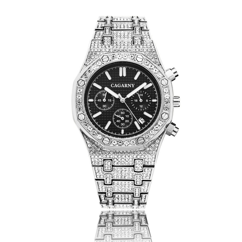 Shang Sports Business Men's Watch With Gold And Diamonds