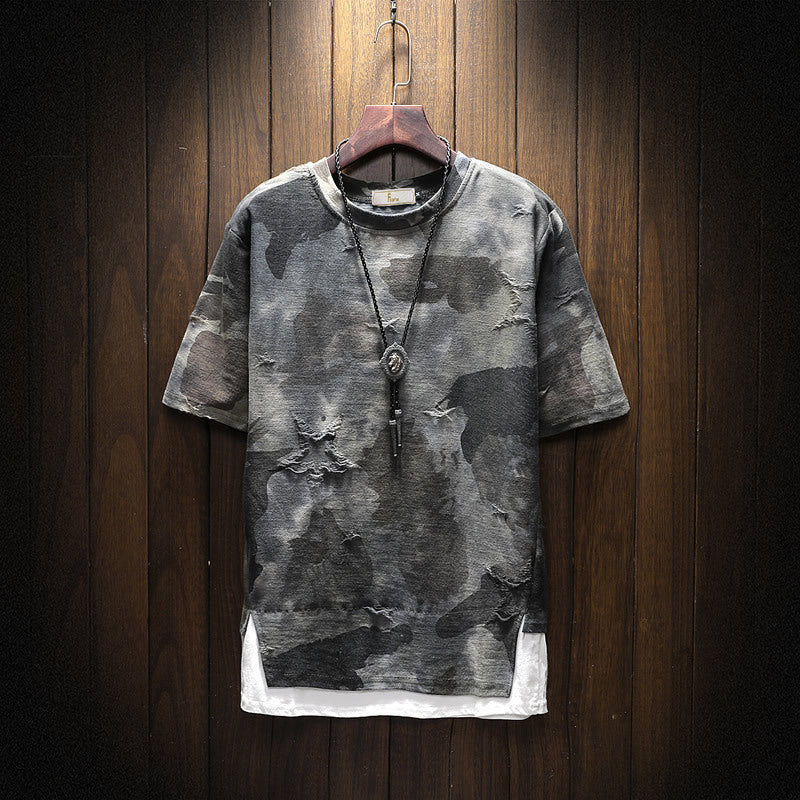 Fake two camouflage men's T-shirts