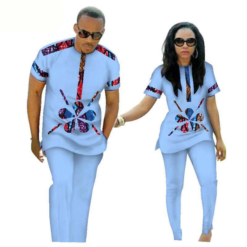 Cotton African Ethnic Couple Clothing Pants suit