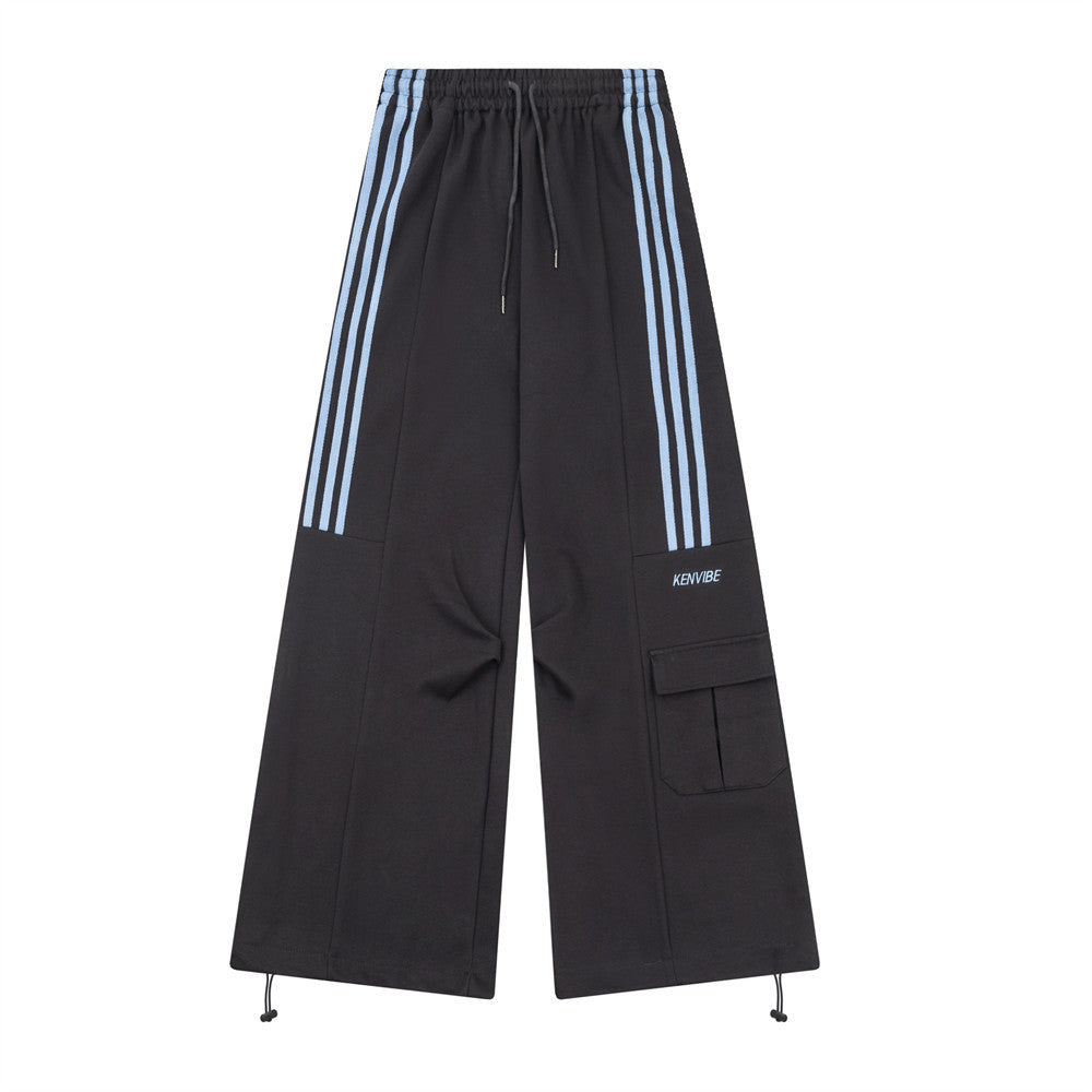 Three Bars Loose Straight Cargo Pants Men