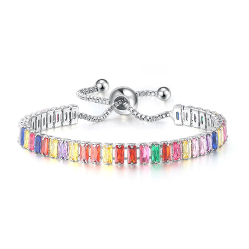 Rainbow Boho Tennis Bracelets For Women Adjustable Women's Bracelet