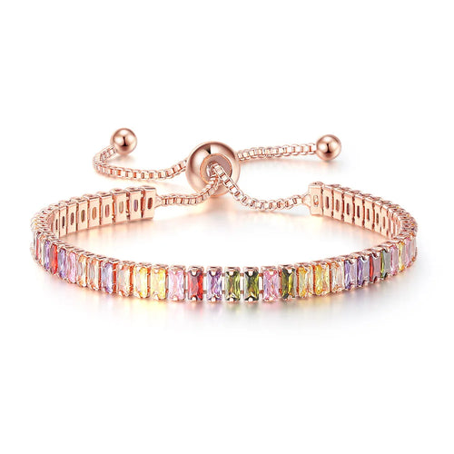 Rainbow Boho Tennis Bracelets For Women Adjustable Women's Bracelet