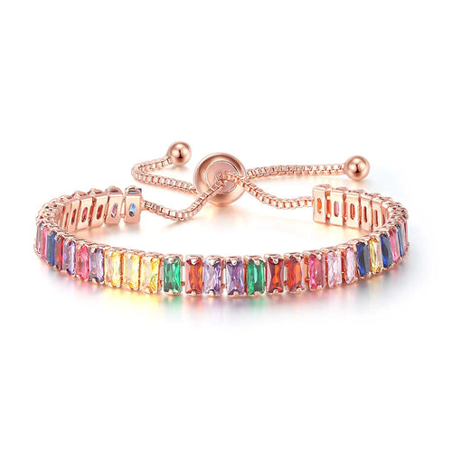 Rainbow Boho Tennis Bracelets For Women Adjustable Women's Bracelet