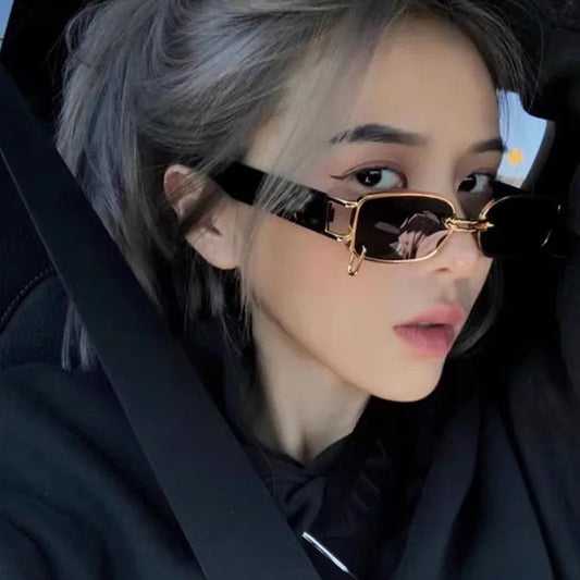 Fashion Women Men Sunglasses Earring Rimmed Ring Sun Glasses Brand