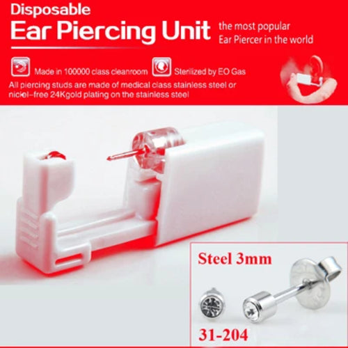 24PCS/BOX Sterile Disposable Home Use Safe&No Pain Ear Piercer Device