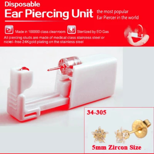 24PCS/BOX Sterile Disposable Home Use Safe&No Pain Ear Piercer Device