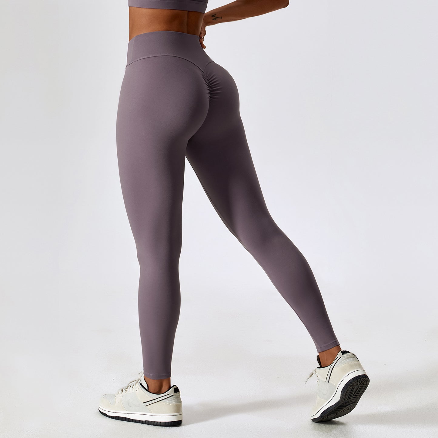 European And American High Waist Elastic Sanding Yoga Pants Hip Lifting And Belly Tight Fitness Pants Outer Wear Running Pants Women's 8120