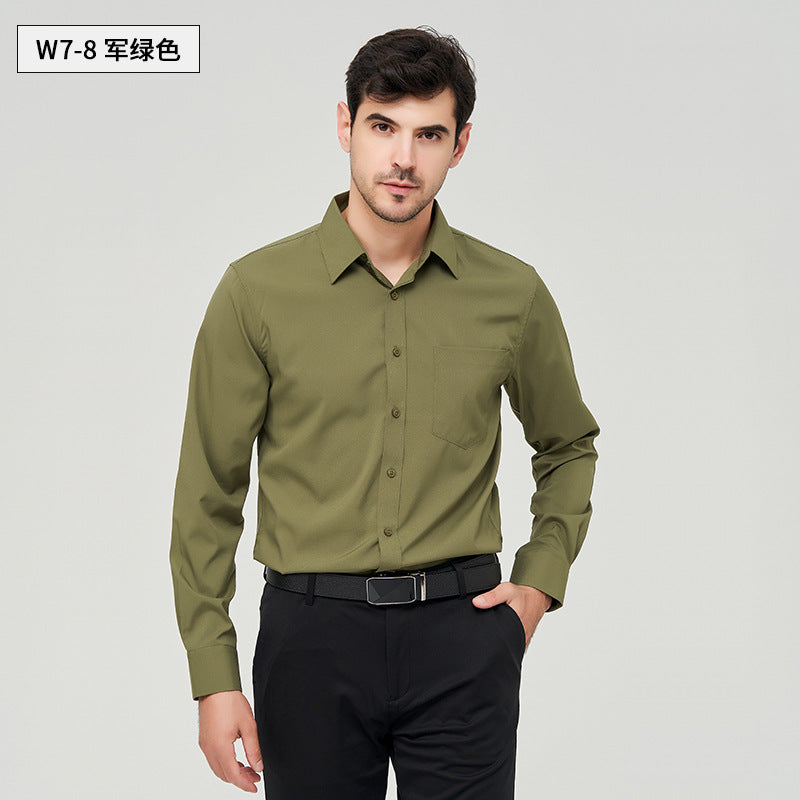 Cross-border Men's Long-sleeved White Shirt Summer High-end Compulsive Simple Shirt Party Fashion Business Shirt Men's