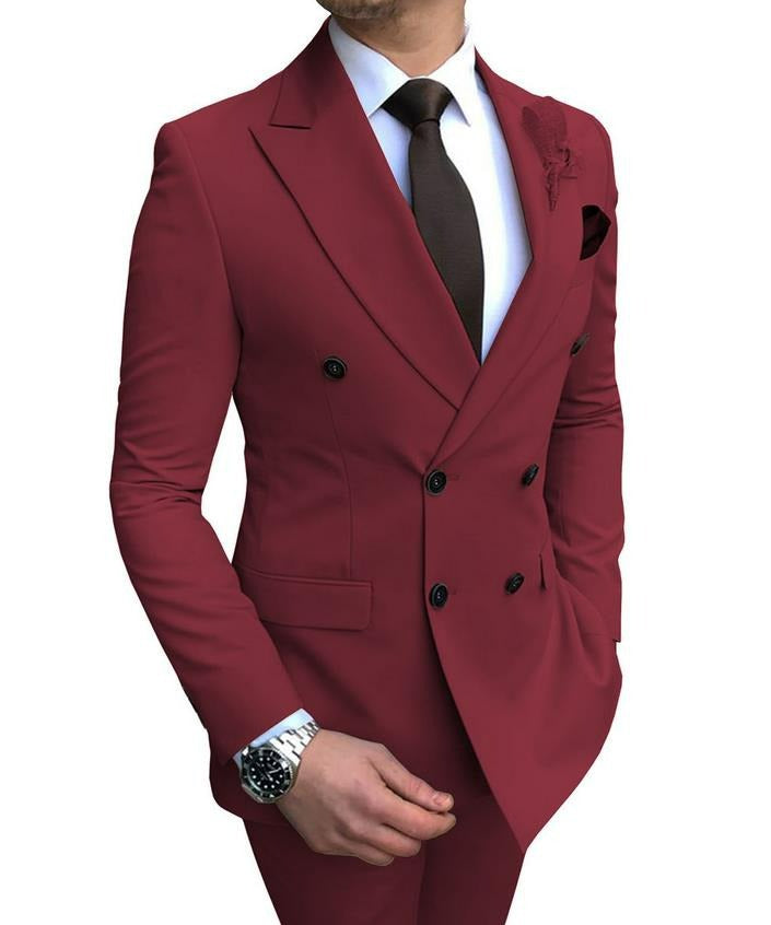 Men's Suit Suit Men's Business Professional Dress Salesman's Work Clothes Casual Suit Groom's Wedding Clothes