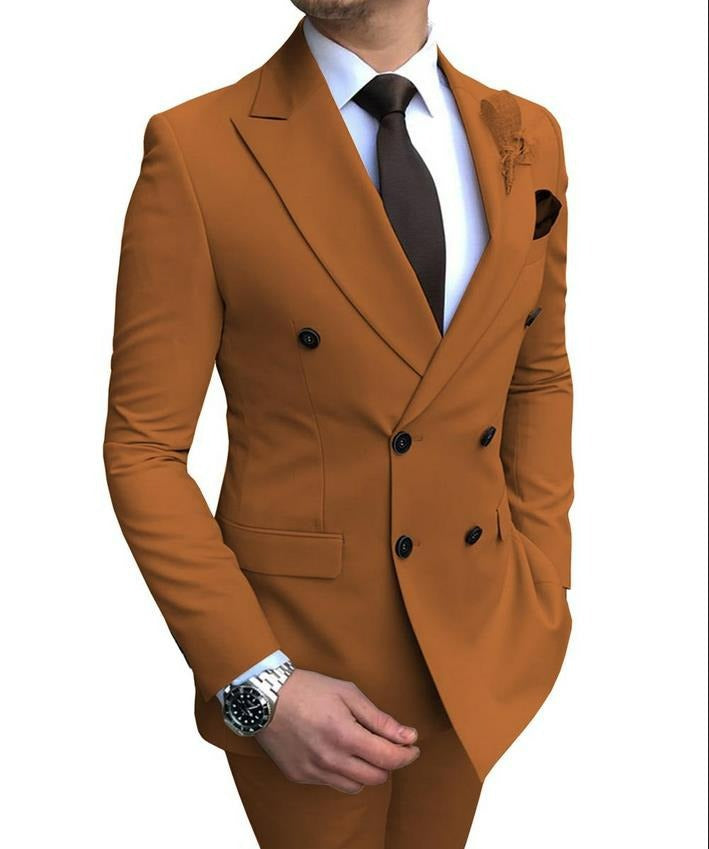 Men's Suit Suit Men's Business Professional Dress Salesman's Work Clothes Casual Suit Groom's Wedding Clothes