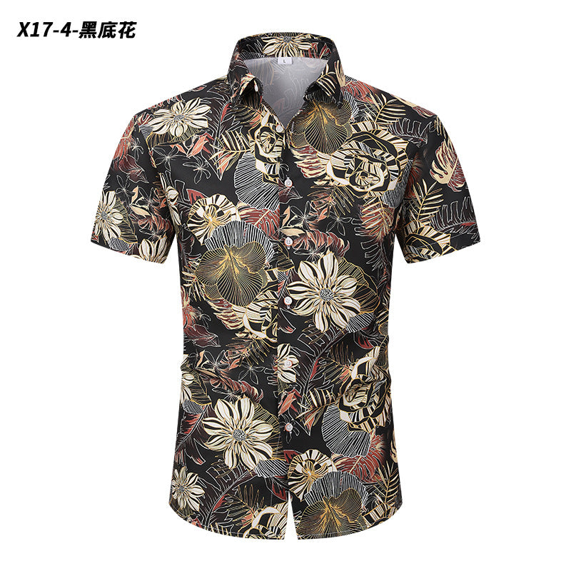 2024 New Short-sleeved Shirt High-end Sense Summer Hawaiian Shirt All-match Duffian Handsome Summer Men's Coat Shirt