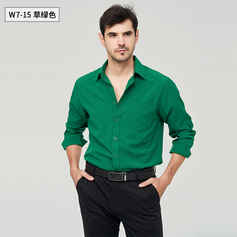 Cross-border Men's Long-sleeved White Shirt Summer High-end Compulsive Simple Shirt Party Fashion Business Shirt Men's