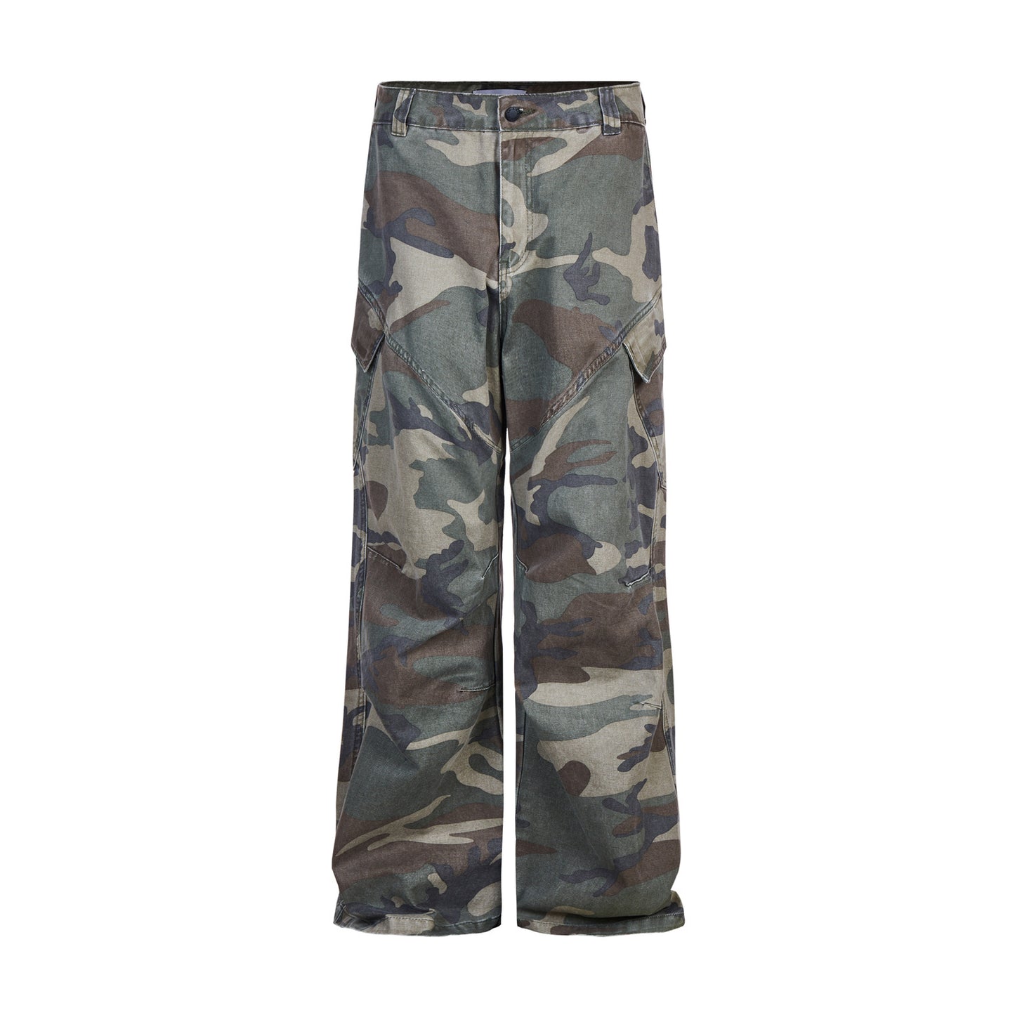 Original American Style Maple Leaf Retro Multi-Pocket Overalls Street Loose Camouflage Trousers