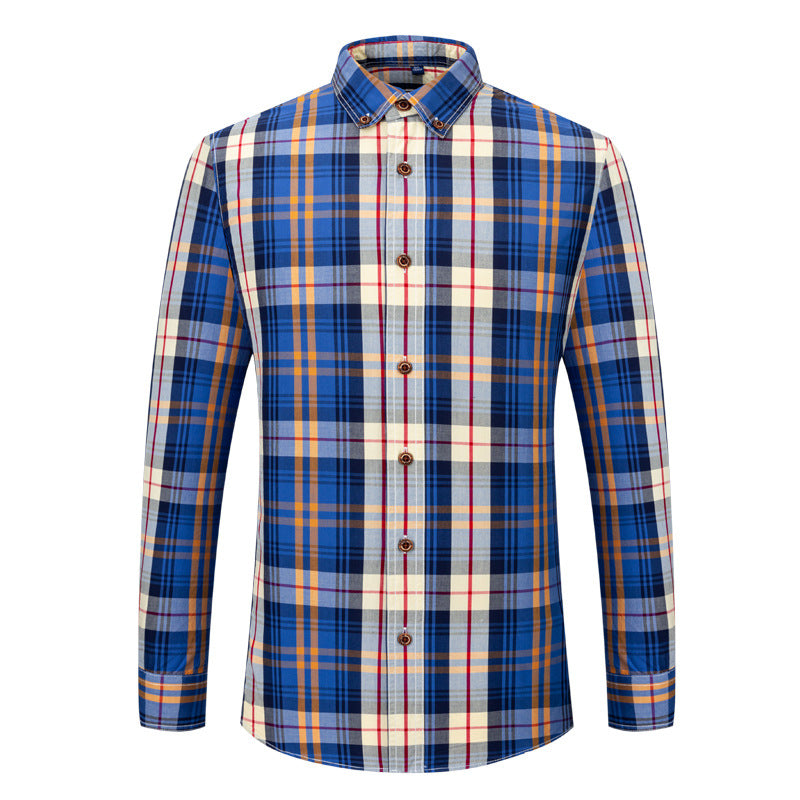 Spring And Summer Cotton Autumn New Spring Plaid Shirt Men's Striped Long Sleeve Casual Youth Men's Shirt Wholesale