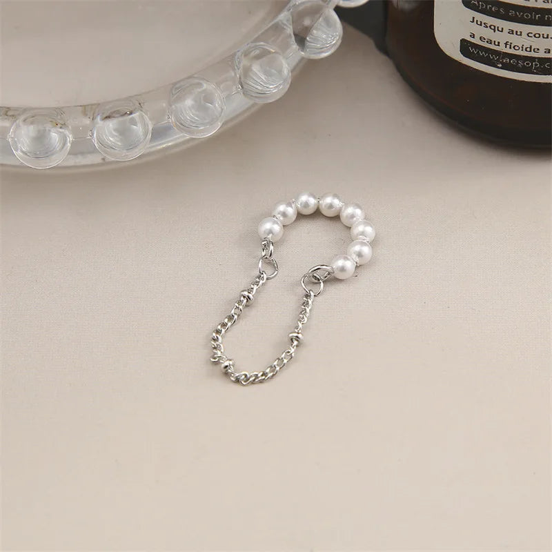 1PC Trendy Imitation Pearl Silver Color Ear Cuff Non-Piercing Fake