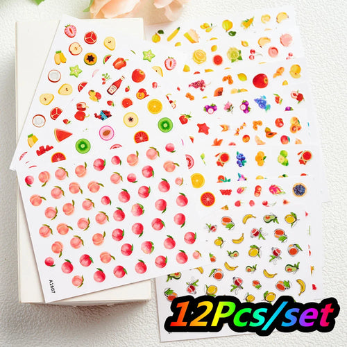 5*24Pcs=120Pcs Christmas Children Cartoon Nail Tips Colorful Cute Girl