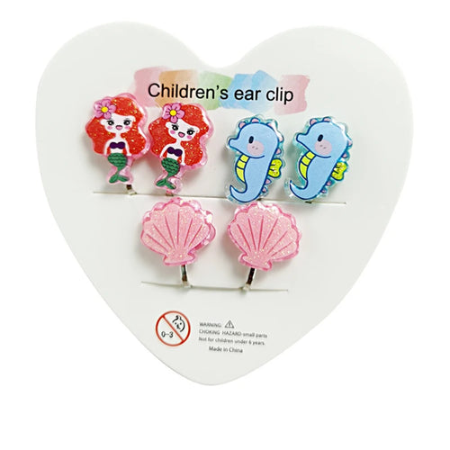 Strong Magnetic Children Clip on Earrings for Girls Non Piercing