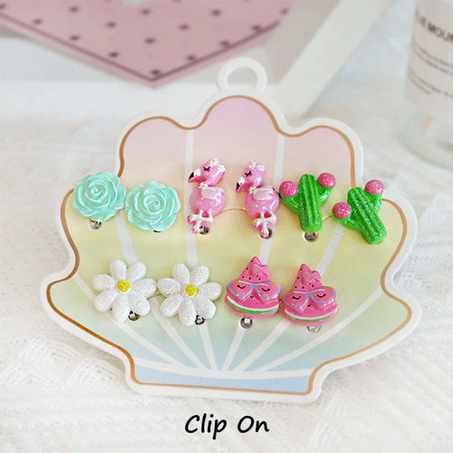 Strong Magnetic Children Clip on Earrings for Girls Non Piercing