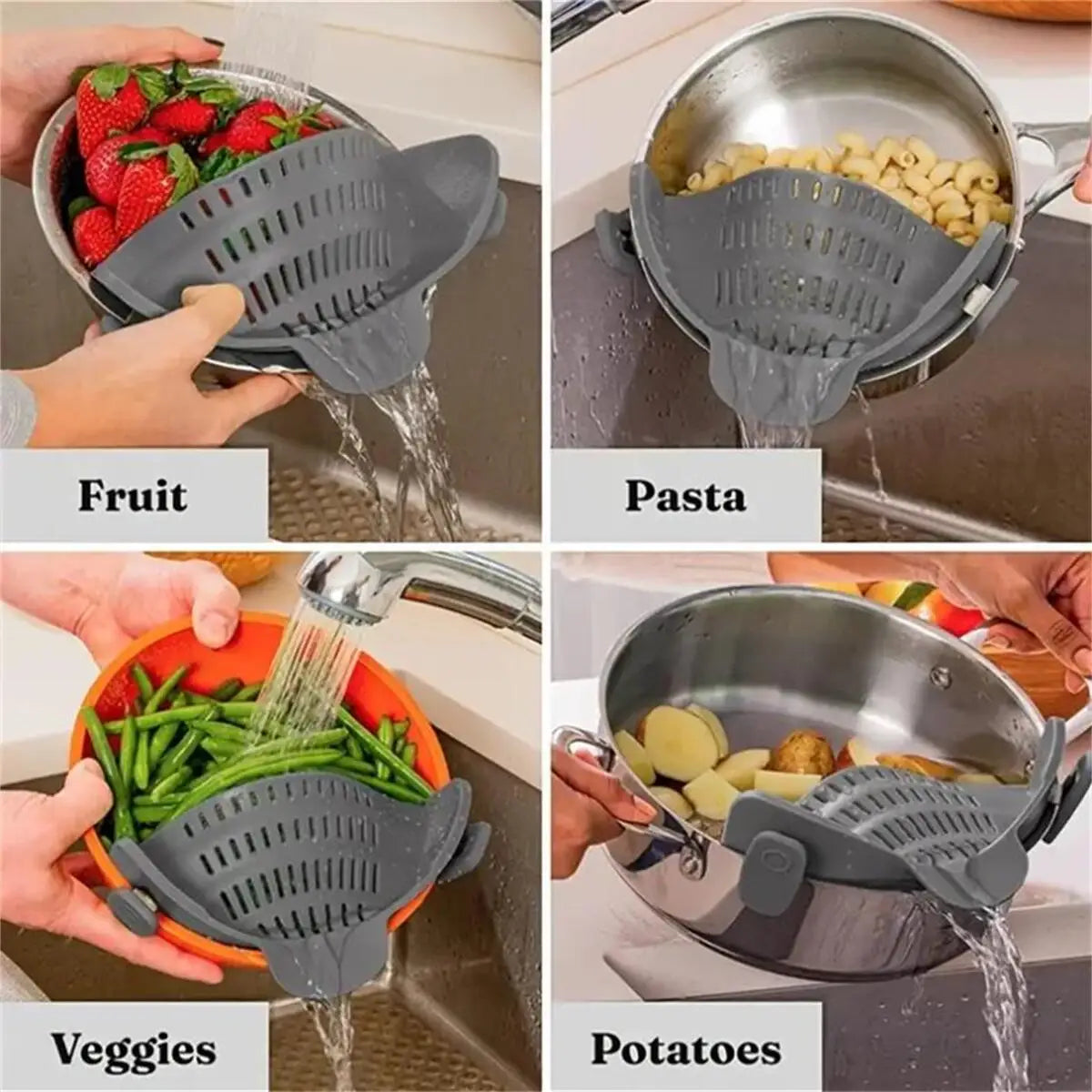 1pc, Strainer, Pot Strainer, Adjustable Clip On Strainer For Pots Pans