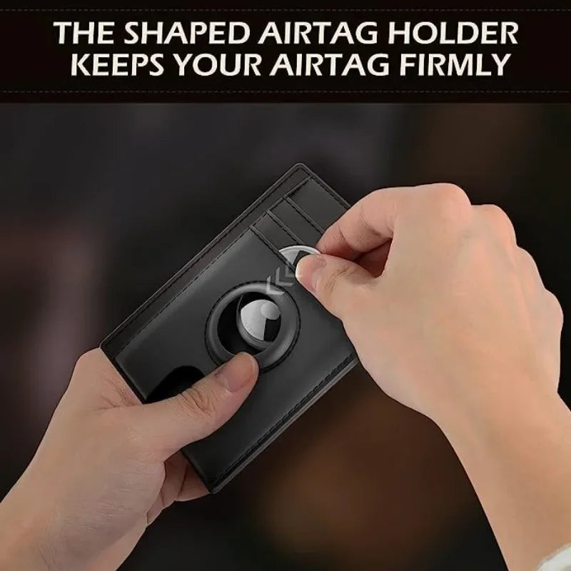 For Airtag case wallet leather Men Wallet RFID Anti-theft Slim ID