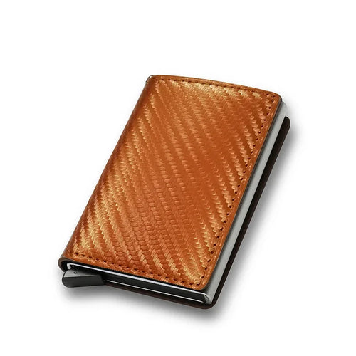 Carbon Fiber Card Holder Men Wallets Rfid Black Leather Minimalist