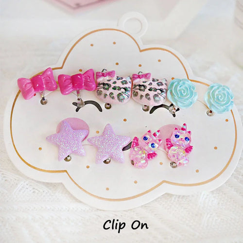 Strong Magnetic Children Clip on Earrings for Girls Non Piercing