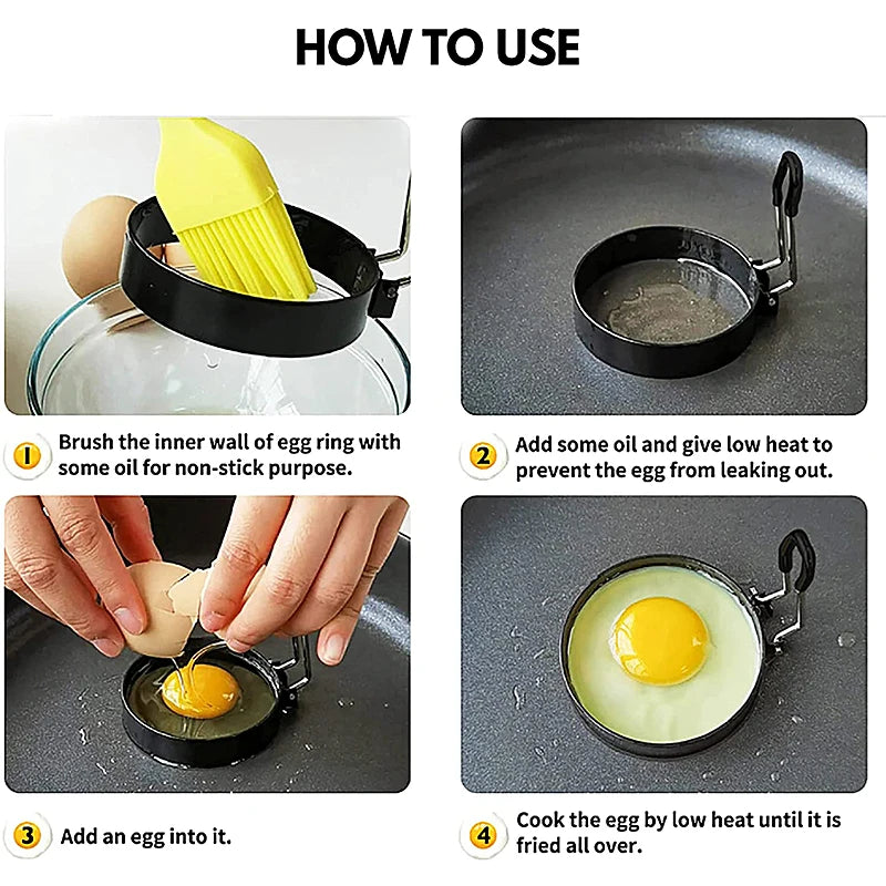 Professional Stainless Steel Egg Fried Ring Nonstick Round Pancake