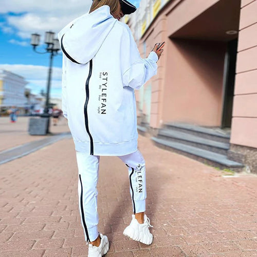 Autumn Fashion Casual Loose Suit Letter Printing Long Sweater