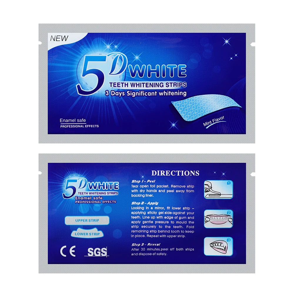 14pcs/box 5D Teeth Whitening Strips Toothpaste Gel Oral Hygiene Care