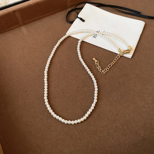 French Style Pearl Geometric Necklace Fashionable and Simple Luxury