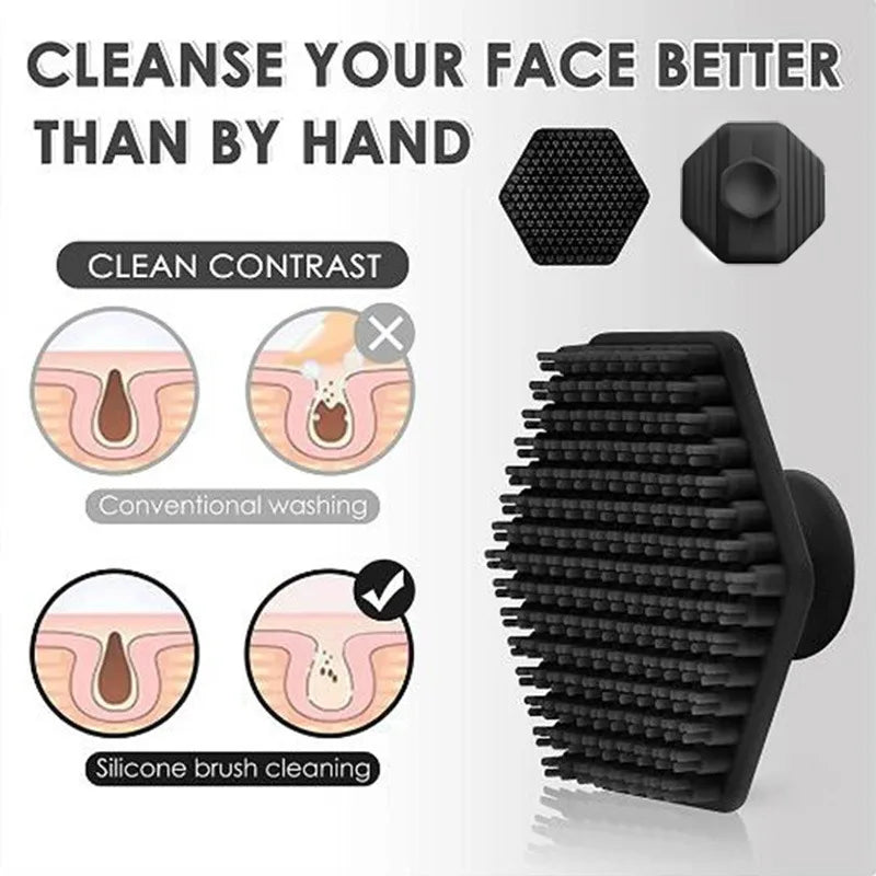 Silicone Facial Cleansing Brush Scrub Exfoliating Unisex Beard Brush