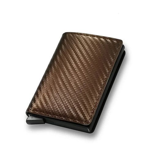 Carbon Fiber Card Holder Men Wallets Rfid Black Leather Minimalist