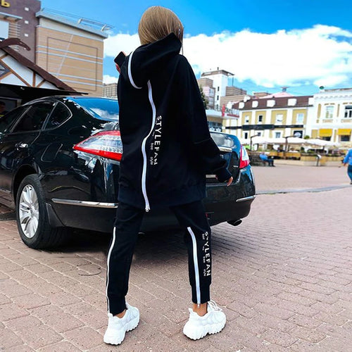 Autumn Fashion Casual Loose Suit Letter Printing Long Sweater