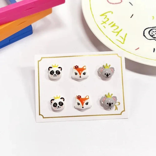 3PRS Strong Magnetic No Piercing Cute Earrings for Kids Children