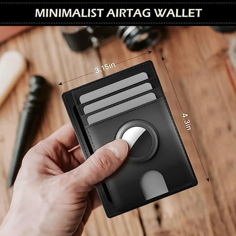 For Airtag case wallet leather Men Wallet RFID Anti-theft Slim ID