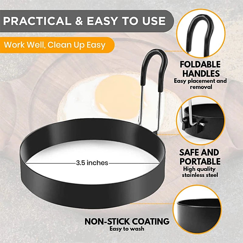 Professional Stainless Steel Egg Fried Ring Nonstick Round Pancake