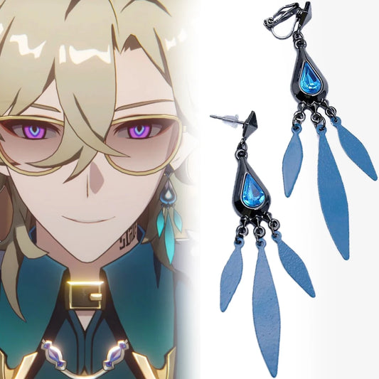 Game Honkai Star Rail Aventurine Cosplay Earrings Peafowl Pendant Ear